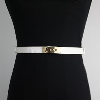 FENLDY Adjustable Thin Belts For Womens Skinny Belts For Dresses Womens Solid Color Alloy Turn Lo... | Amazon (US)