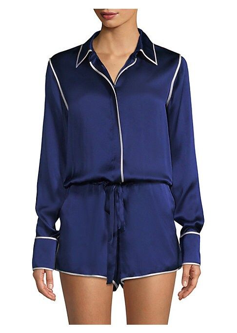 Lareyne Twist Silk Pajama Romper | Saks Fifth Avenue