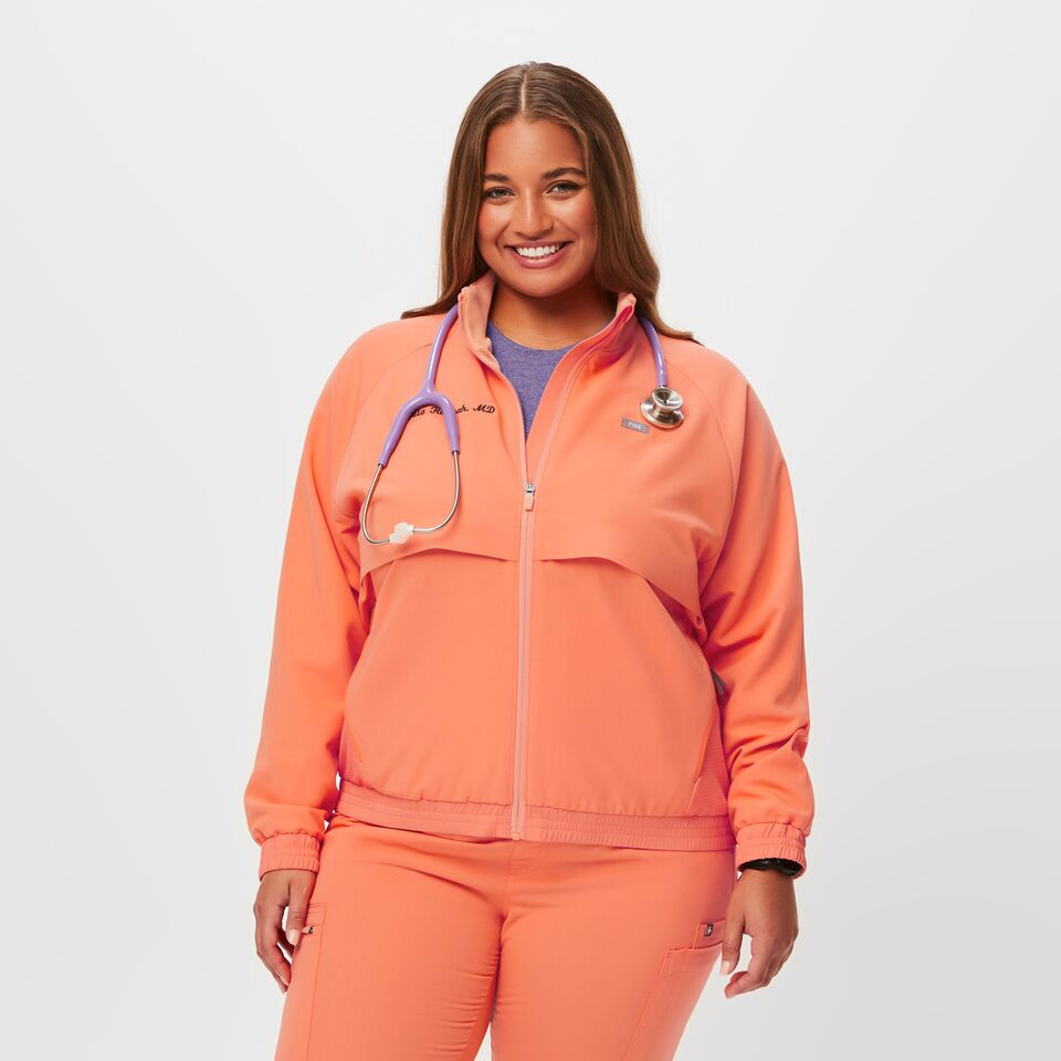 Women’s Sydney Performance Scrub Jacket - Papaya · FIGS | FIGS