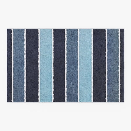 Mainstays Kids Blue Stripe Bath Rug, 32" x 20" | Walmart (US)