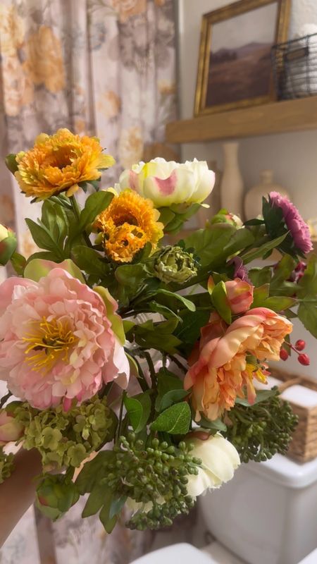 Amazon Faux Floral Arrangement I am loving 🥰 

#faux #flowers #floralarrangement #bathroom #bathroomdecor #decor #homeideas 

#LTKHome #LTKFindsUnder50 #LTKFindsUnder100