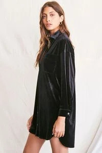 Velour Mini Shirt Dress | Forever 21 (US)