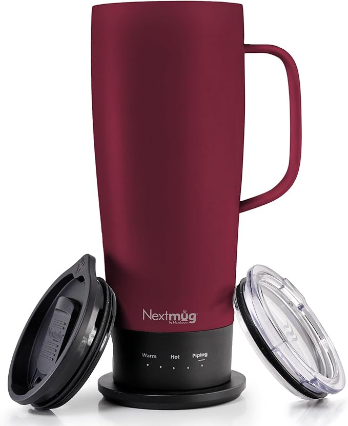 Nextmug Ultra - Temperature-Controlled, Self-Heating Travel Mug (Burgundy - 24 oz.) | Amazon (US)