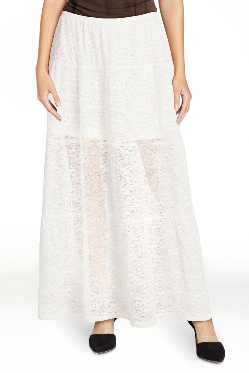 No Boundaries Lace Tiered Maxi Skirt, Women's XXS-XXL | Walmart (US)