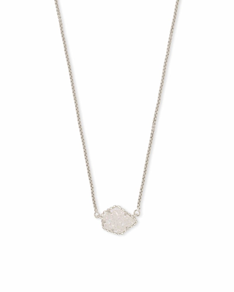 Tess Silver Pendant Necklace in Iridescent Drusy | Kendra Scott