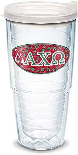 Tervis Fraternity - Alpha Chi Omega Tumbler with Emblem and Frosted Lid 24oz, Clear | Amazon (US)