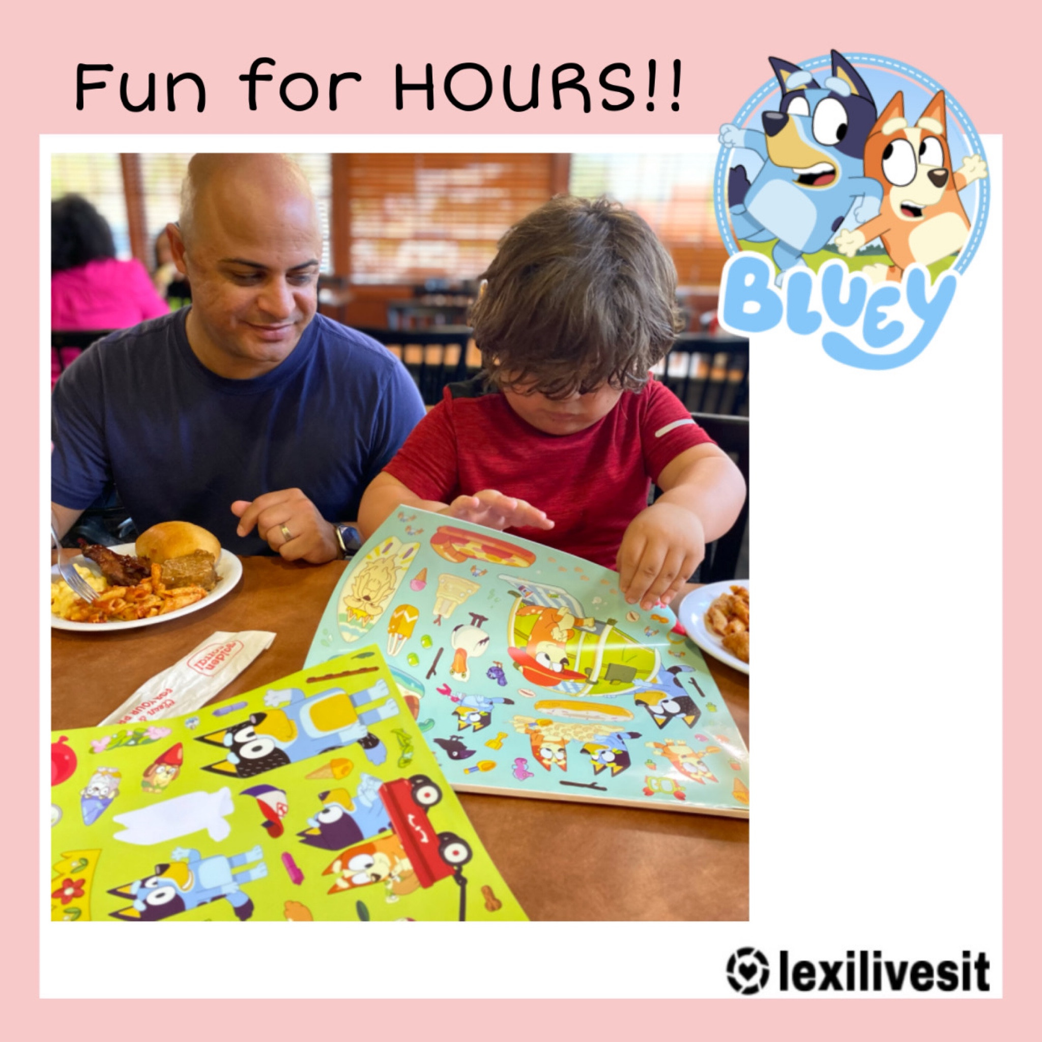This Bluey Reusable stickers Activity Pad is the perfect thing to keep your kiddo(s) entertained while eating out or on long car rides (the stickers can cling to & be easily removed from the car windows)! There are over 165 stickers & 5 scenes for the stickers to go on. Isaac absolutely loves it! 

#LTKkids #LTKtravel #LTKfamily