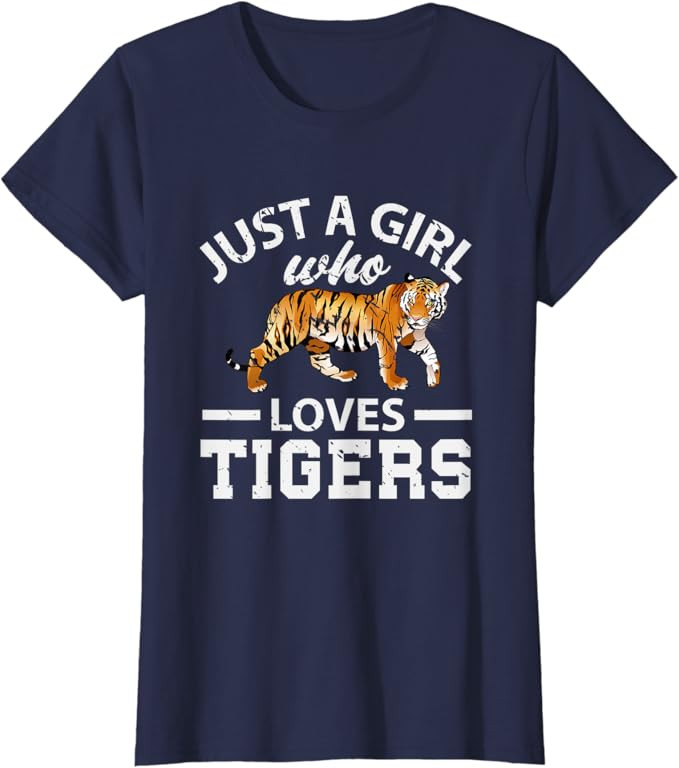 Just A Girl Who Loves Tiger T-Shirt | Amazon (US)