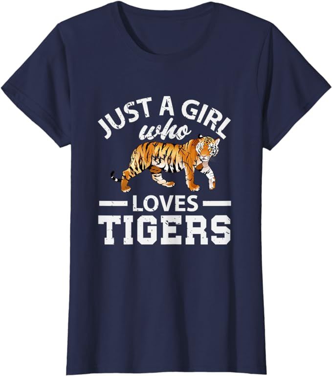 Just A Girl Who Loves Tiger T-Shirt | Amazon (US)