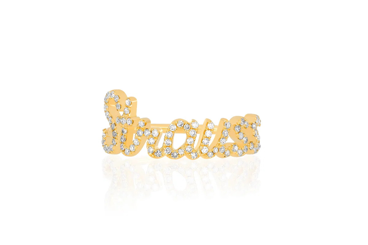 Diamond Script Name Ring | EF Collection