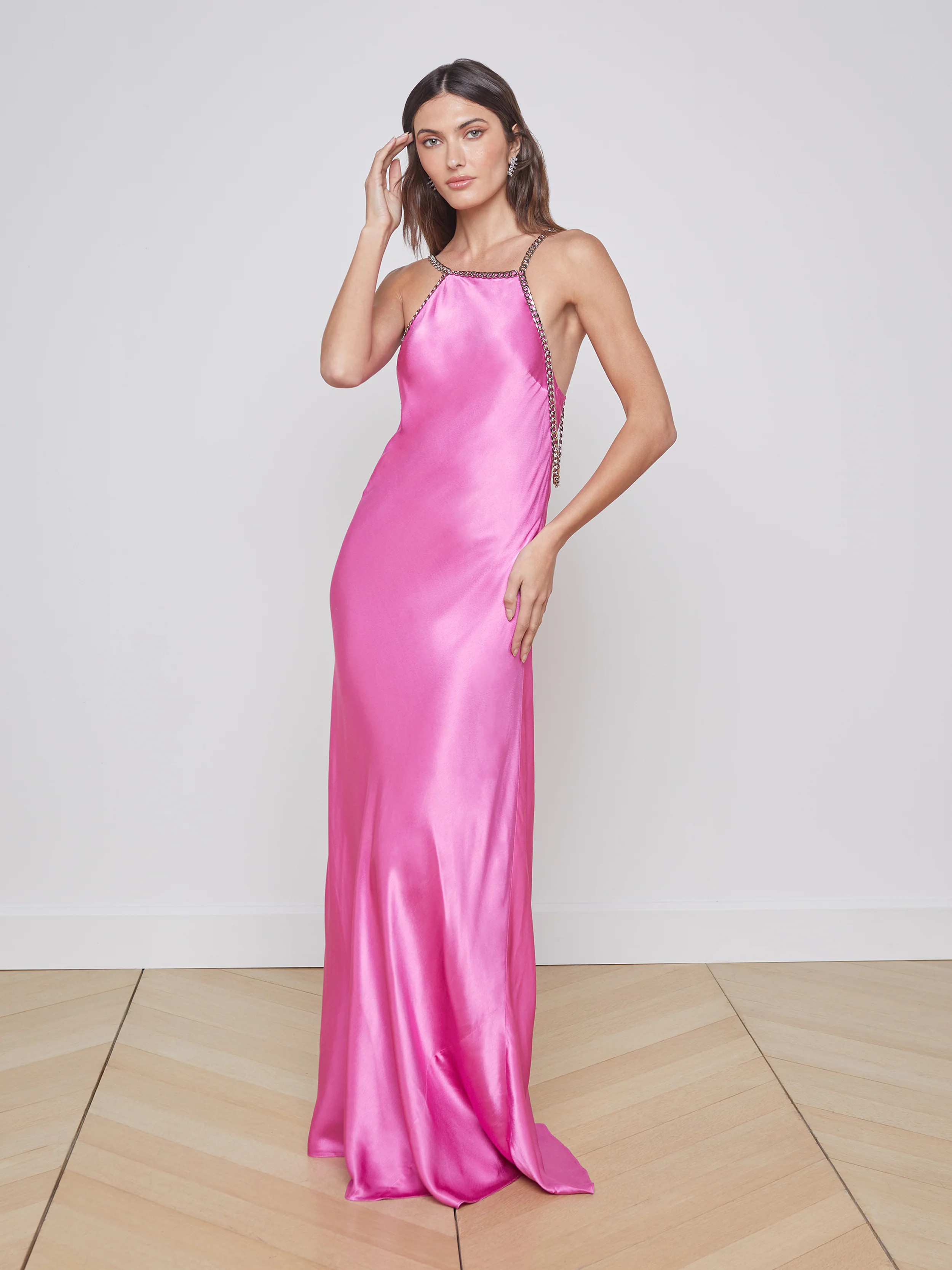 L'AGENCE Majesty Dress in Magenta Pink | L'Agence