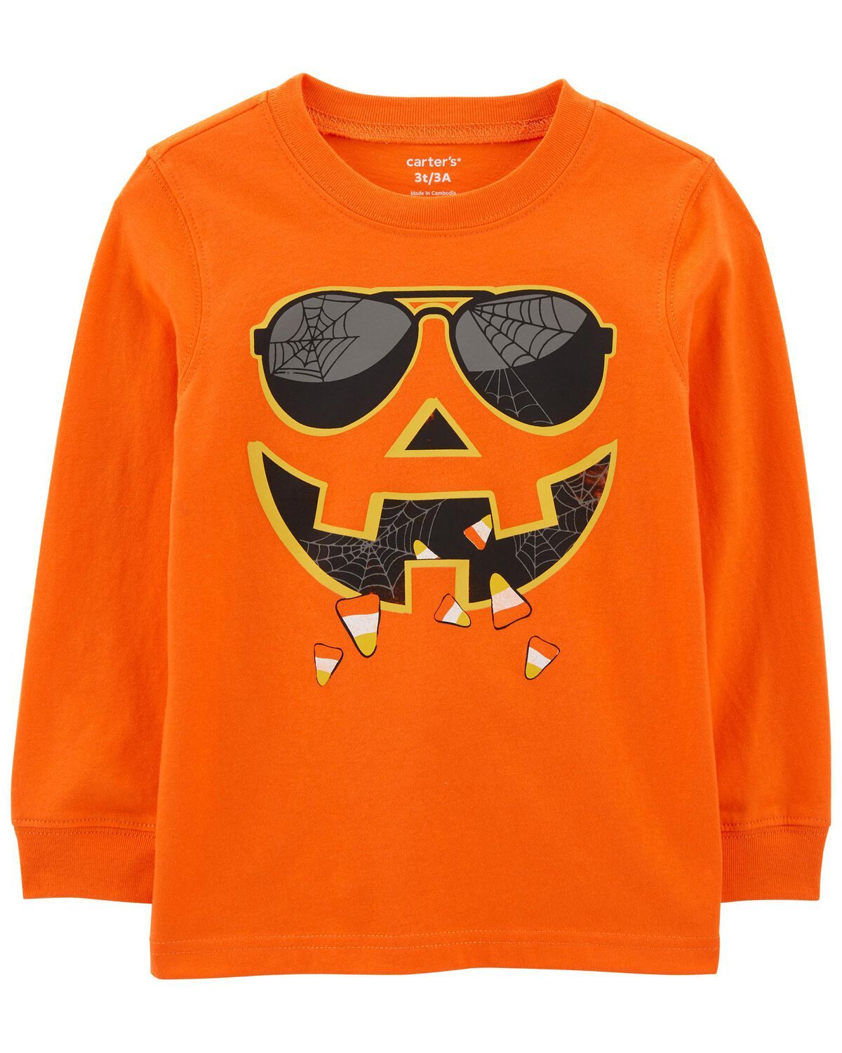 Orange Toddler Halloween Jack-O-Lantern Graphic Tee | carters.com | Carter's