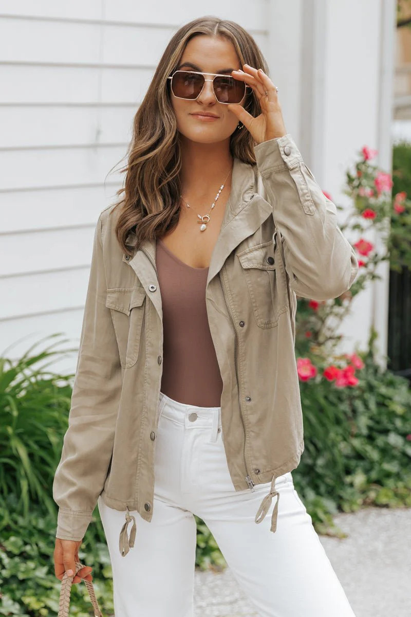 Utility Peach Skin Jacket | Magnolia Boutique