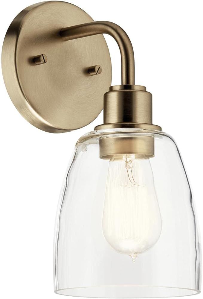 Kichler, Meller 11.2.5 Inch 1 Light Wall Sconce with Clear Glass in Champagne Bronze, 55100CPZ | Amazon (US)