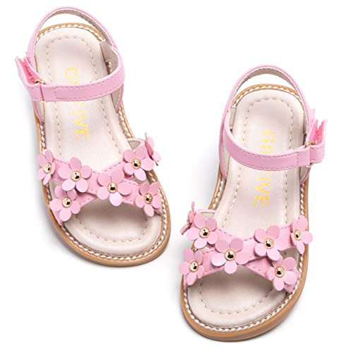 GINFIVE Toddler Girls Sandals Little Girls Kids Summer Shoes Toddler Pink Sandals Size 6 | Amazon (US)