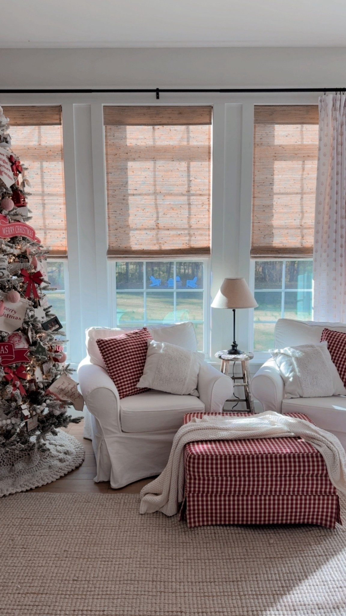 Cozy comfy slip covered chairs 
#potterybarn
#slipcoveredfurniture 
#cozychristmas 