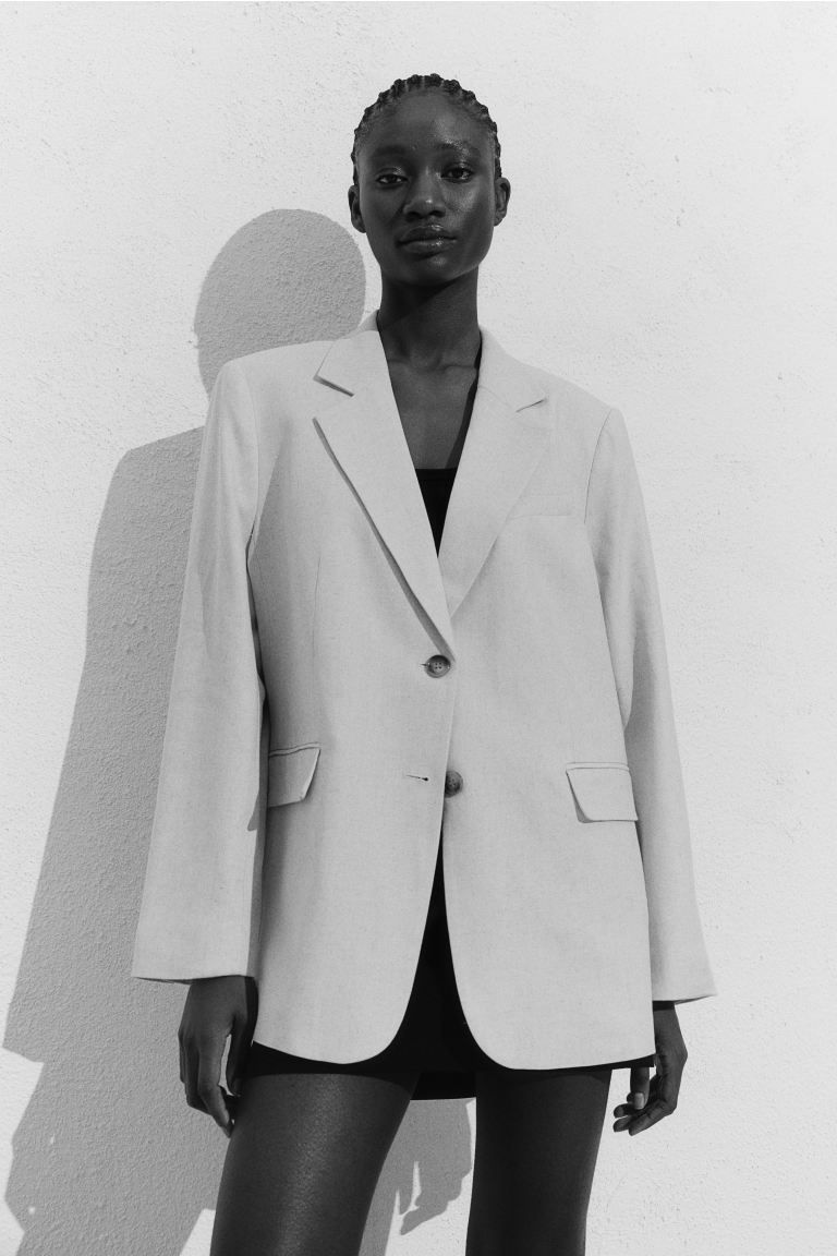 Linen-blend twill blazer | H&M (UK, MY, IN, SG, PH, TW, HK)