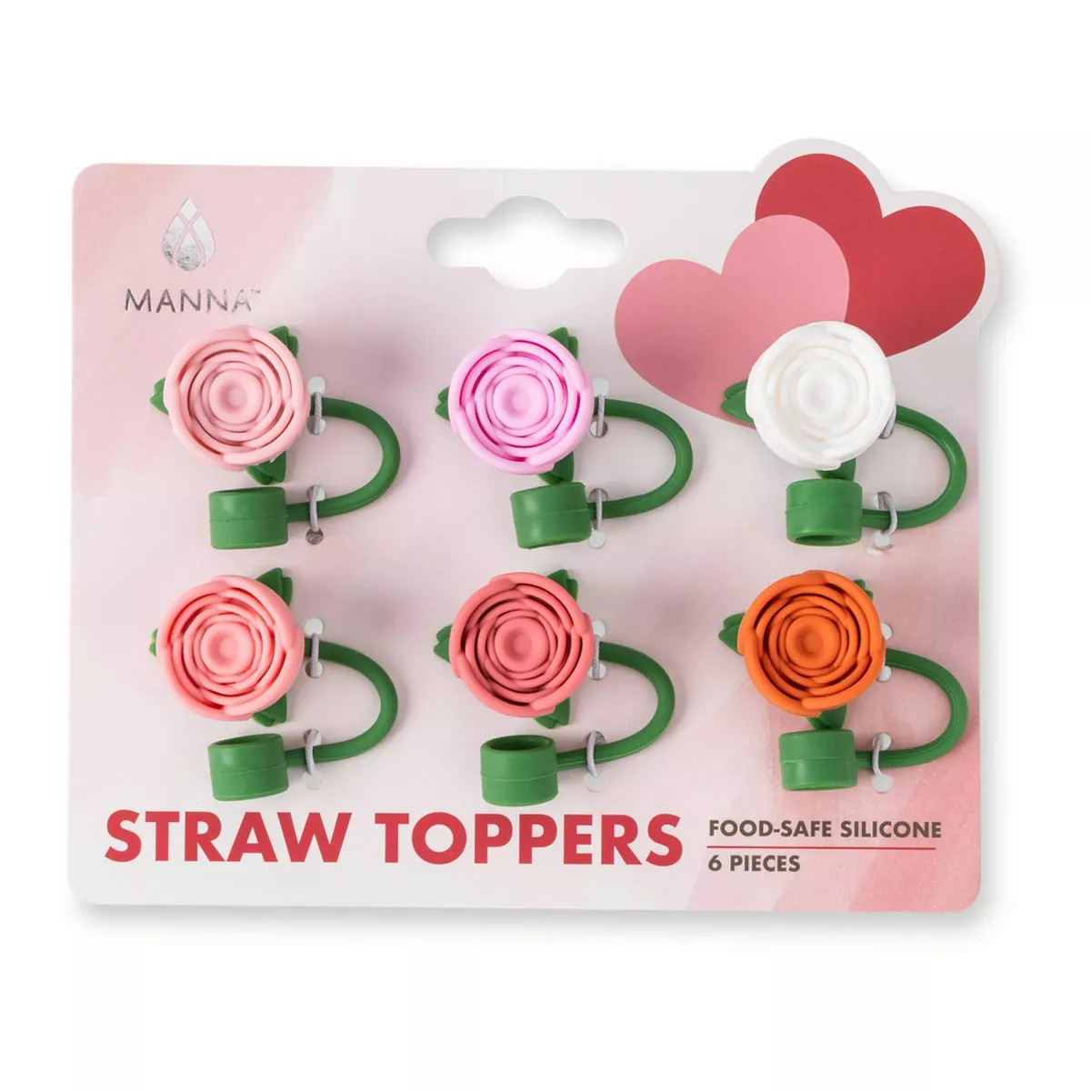 Manna Set of 6 Rose Bouquet Straw Toppers | Target