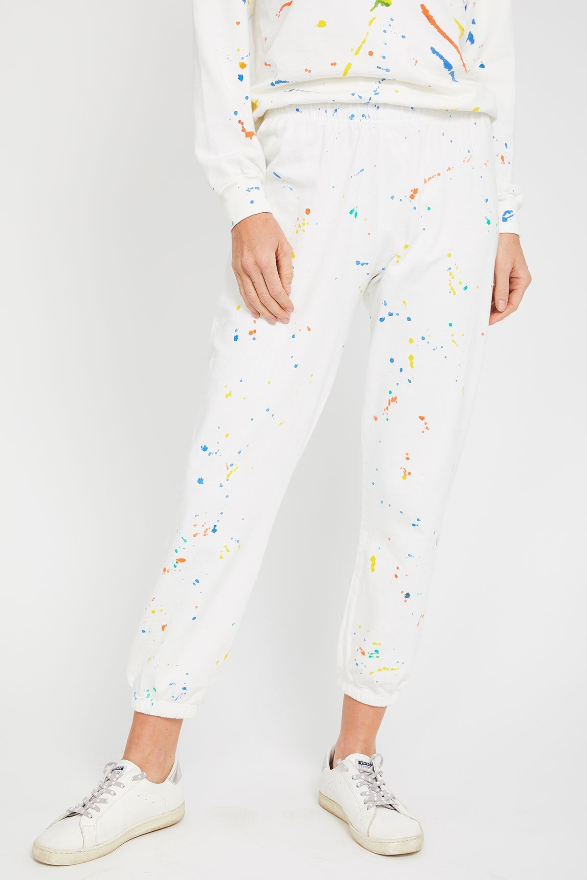 Suburban Riot Splatter Paint Underground Sweats / Antique White / Size Small | Social Threads