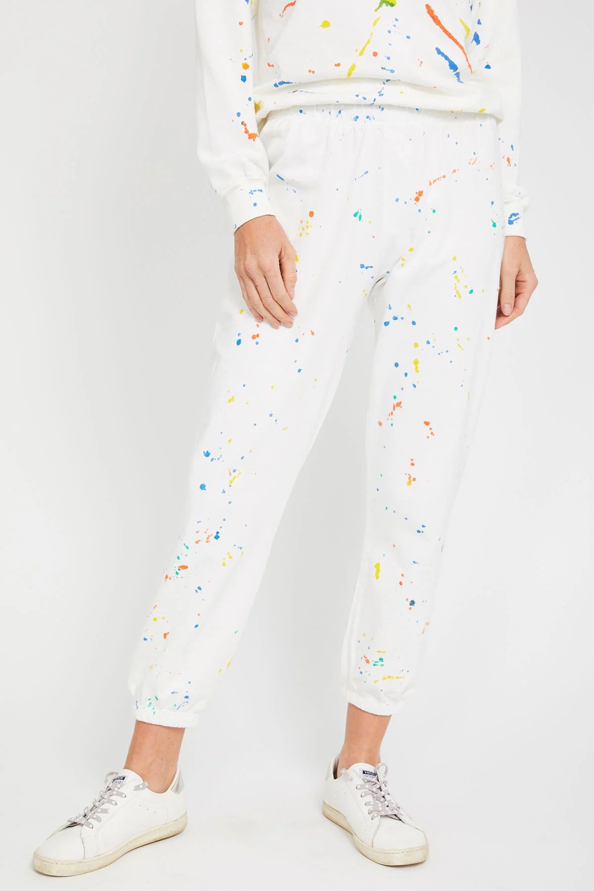 Suburban Riot Splatter Paint Underground Sweats / Antique White / Size Small | Social Threads