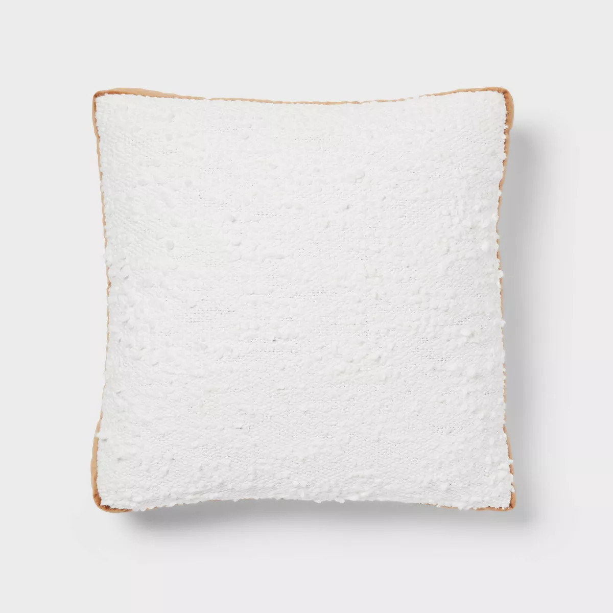 Square Boucle Velvet Gusset Throw Pillow Ivory/Caramel - Threshold™ | Target