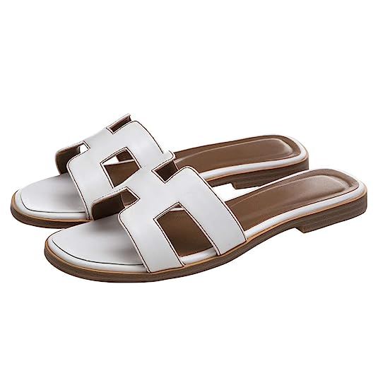 June in Love Women's Flat Casual Fashion Summer Sandals Slippers outsdoor Open Toe H Shape Slippers | Amazon (US)
