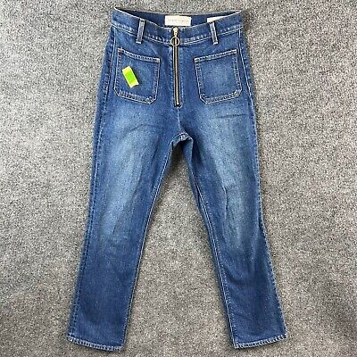Aritzia Denim Forum Jeans 26 Just Peachy Straight Front Zip Pocket Stretch Women | eBay US
