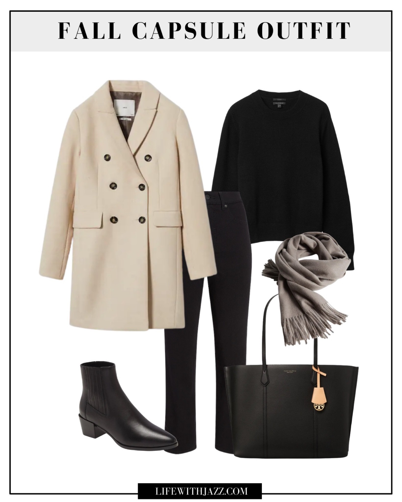 Fall capsule outfit 

Wool coat / cashmere sweater / black straight leg jeans / booties / leather tote 

#LTKunder100 #LTKSeasonal #LTKstyletip