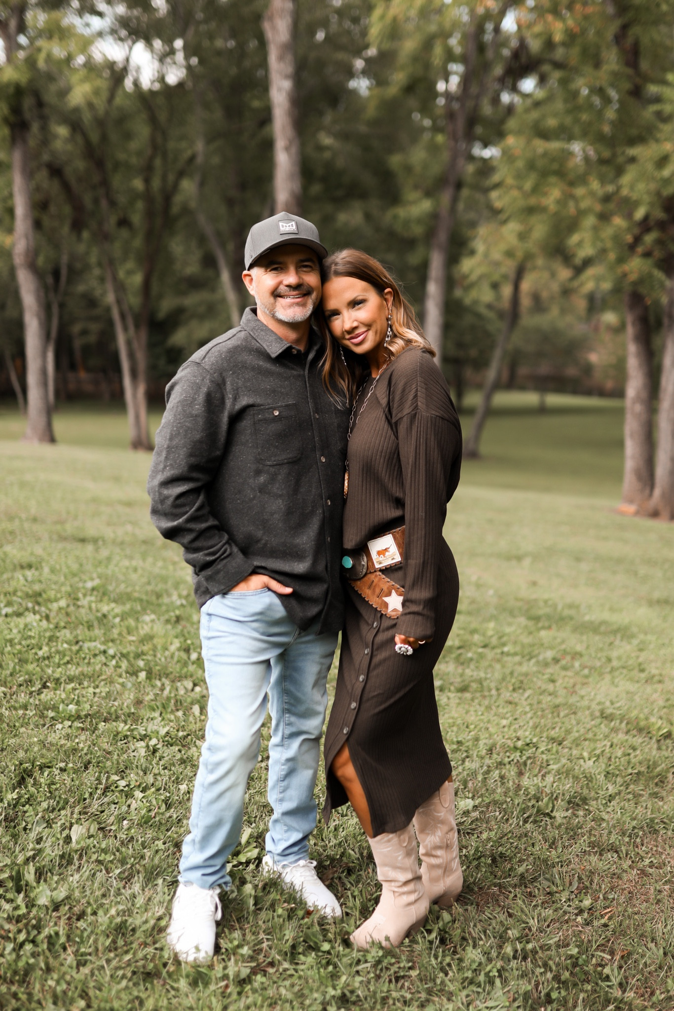 Gentry is wearing a large in his shirt and I’m wearing a medium in both top and skirt both TTS. Boots are also TTS. 
@walmart #walmartpartner #walmartfinds #iywyk
