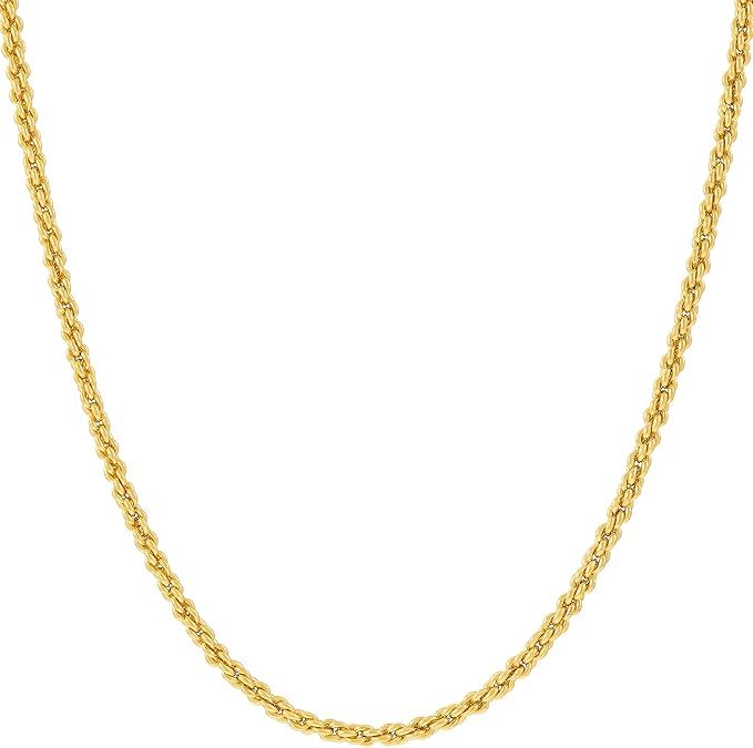 LIFETIME JEWELRY 1mm Rope Chain Necklace 24k Real Gold Plated for Women and Men | Amazon (US)