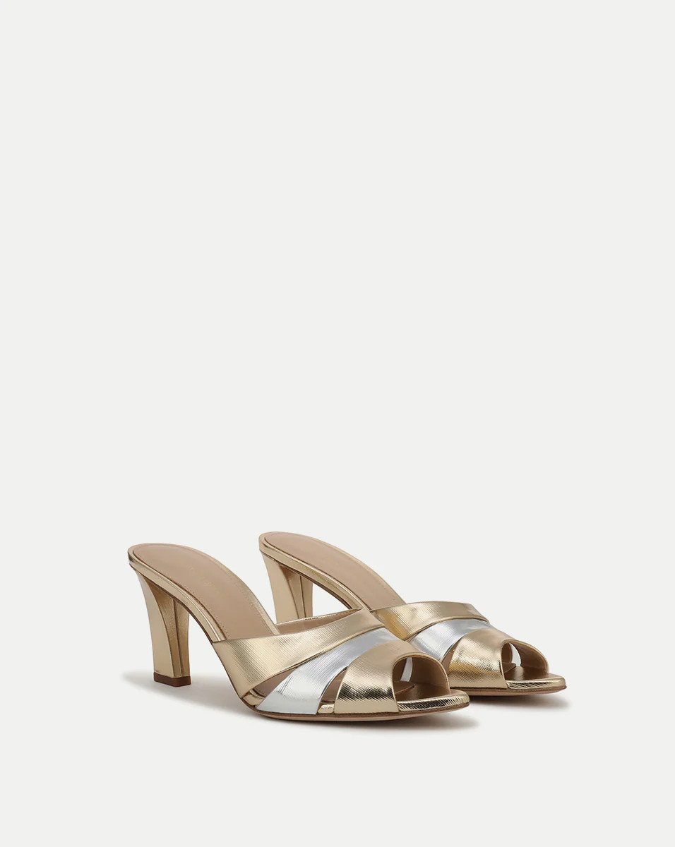 Cassiel Metallic Slide Sandal | Veronica Beard