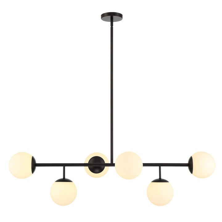Castell 6 Globe Linear Pendant, Matte Black | Lights.com