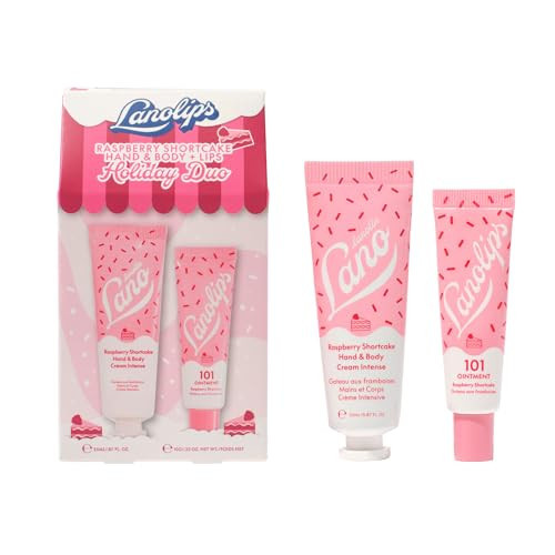 Lanolips Raspberry Shortcake Holiday Gift Set - Includes 101 Ointment Lanolin Lip Balm + Body & Hand Cream Intense - Nourishing Lanolin Holiday Gifts (2 Pieces) | Amazon (US)