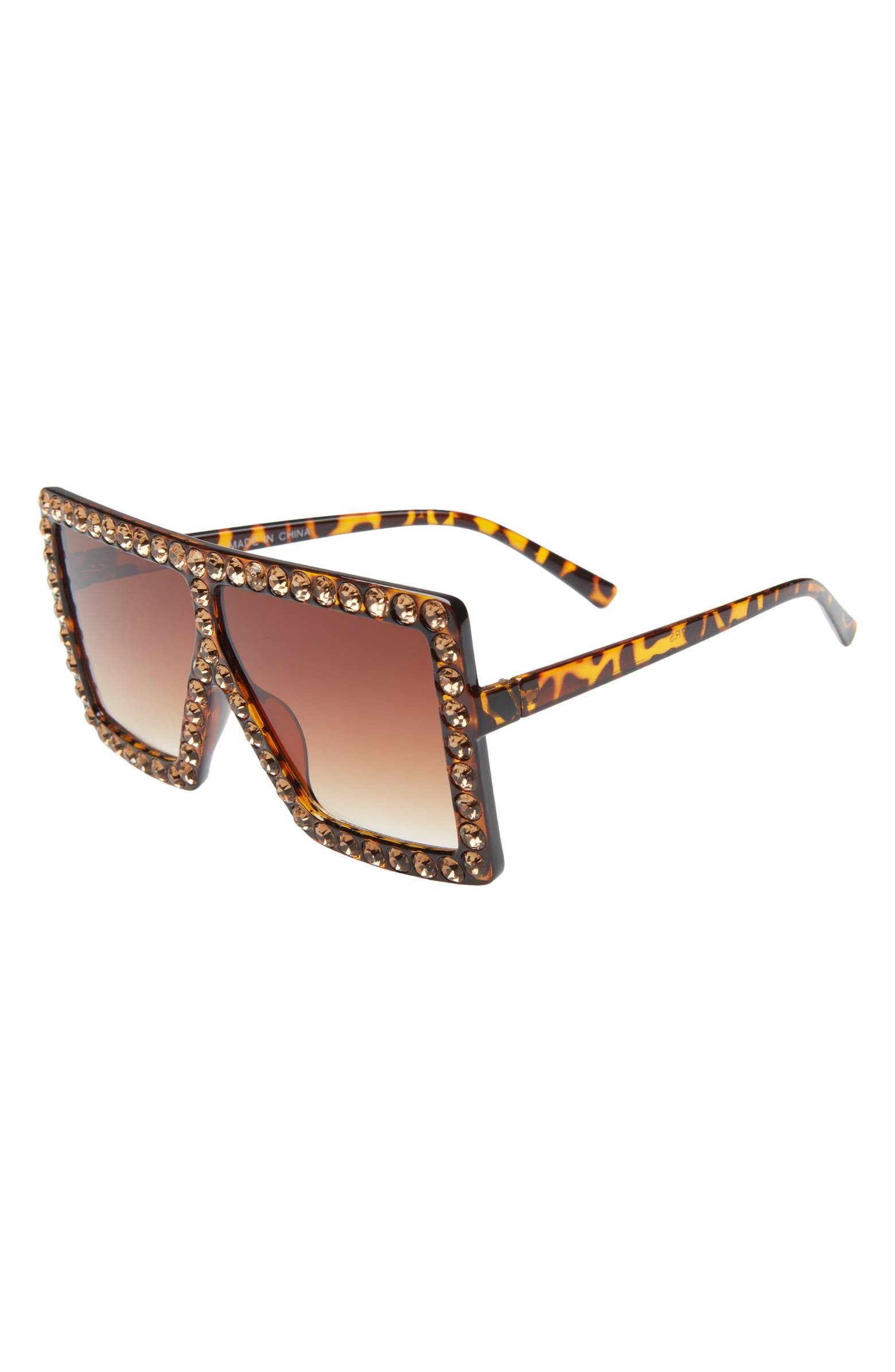 Oversize Crystal Embellished Square Sunglasses | Nordstrom