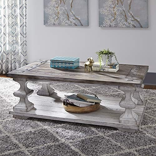 Liberty Furniture INDUSTRIES Sedona Cocktail Table, W50 x D30 x H19, Distressed White Finish | Amazon (US)