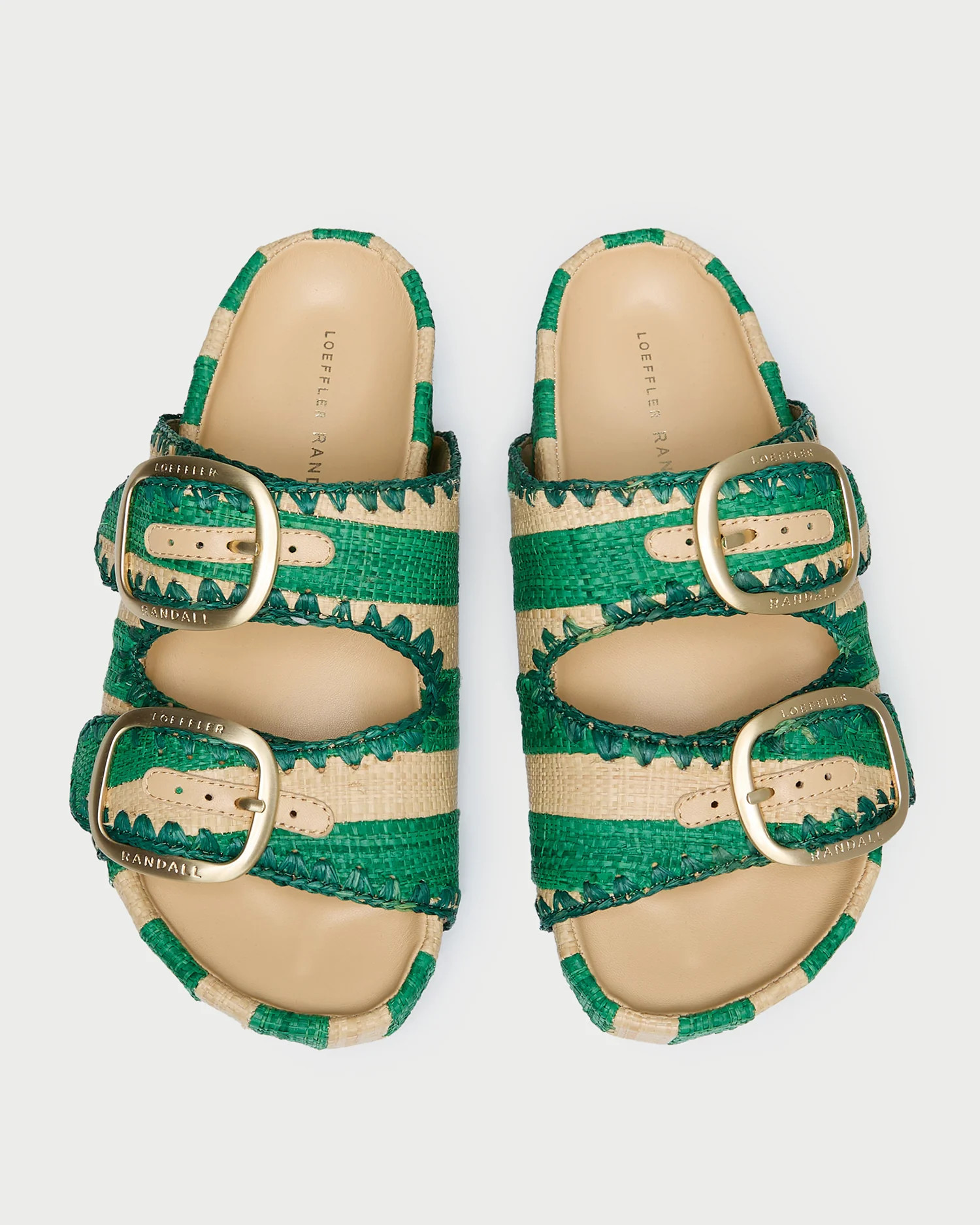 Theo Green/Natural Two-Band Sandal | Loeffler Randall