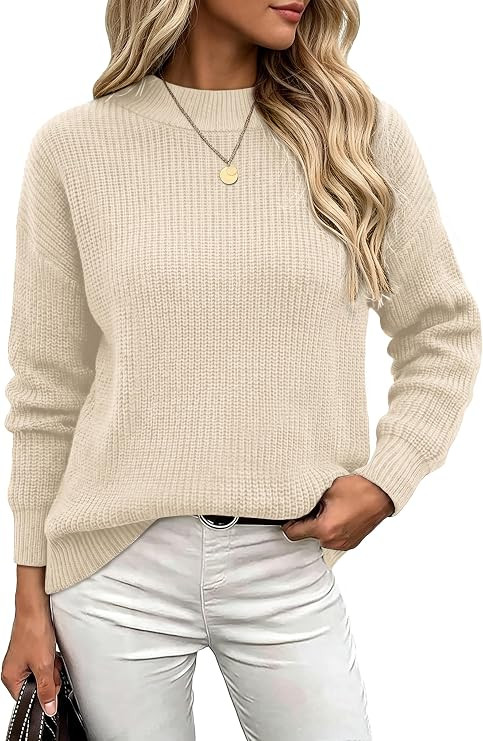 WIHOLL Women's Cozy Sweaters Mock Neck Tops Fall Outfits for Women 2026 | Amazon (US)