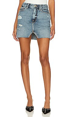 Good American Mini Skirt With Cut Out in Indigo496 from Revolve.com | Revolve Clothing (Global)