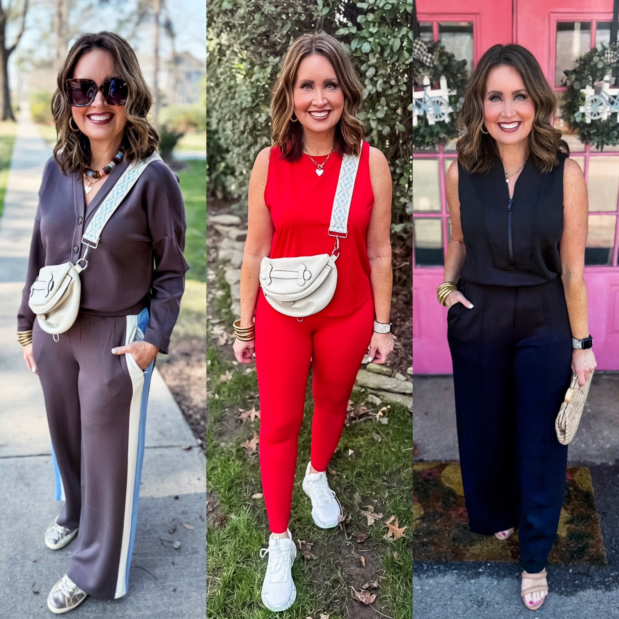 @Spanx sale - use code LTKSPANX for 20% off sitewide 
Brown cardigan runs generous - size down if in between 
Black short sleeve top - runs big, I sized down to XS
Everything else runs true to size 

Use code LAURA on my jewelry 

#LTKSpringSale #LTKootd #LTKSaleAlert