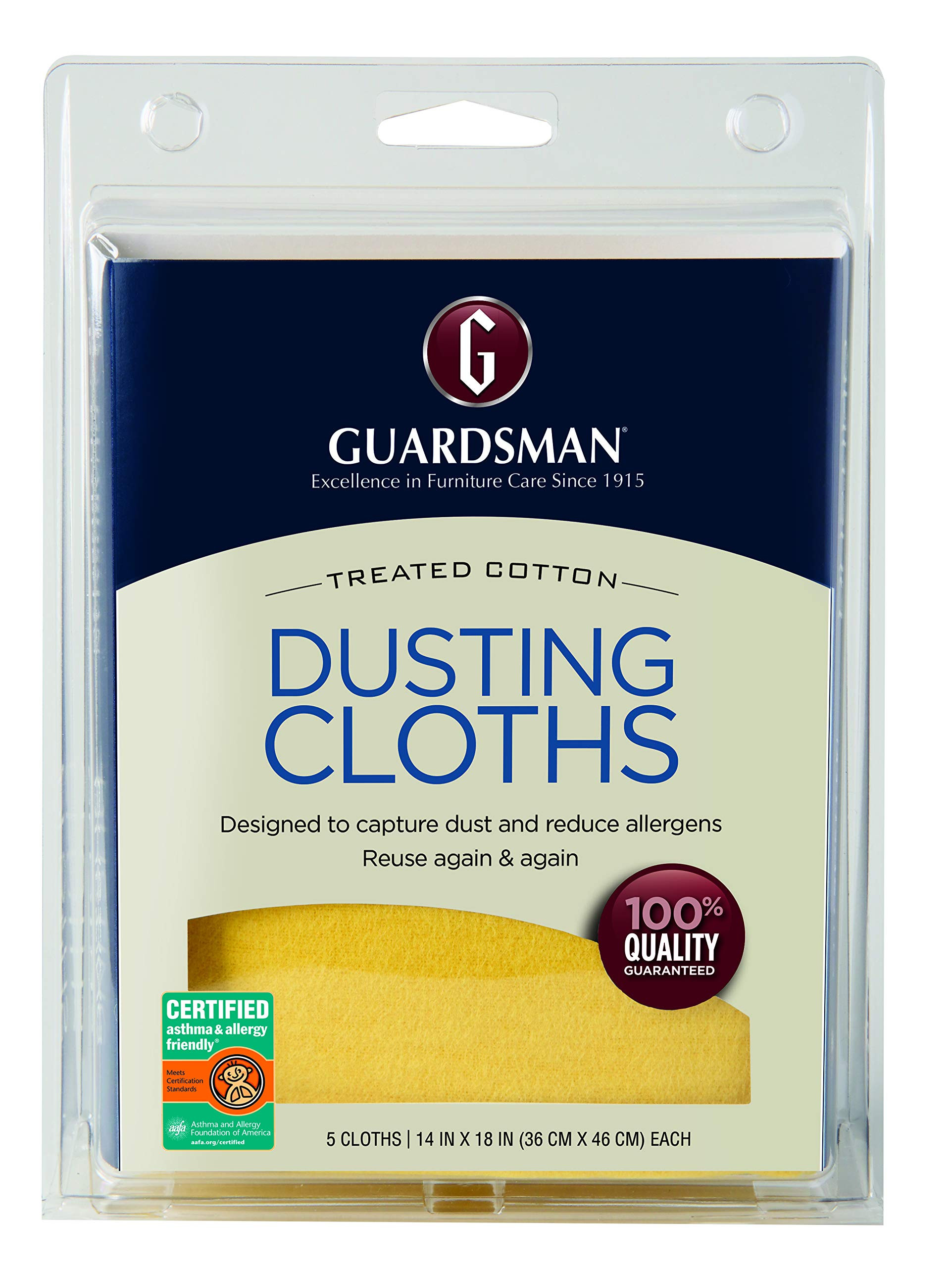Guardsman Wood Furniture Dusting Cloths - 5 Pre-Treated Cloth - Captures 2x The Dust of a Regular... | Amazon (US)