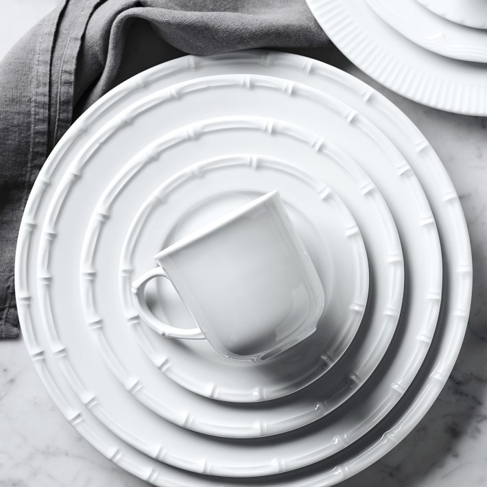 Pillivuyt Bamboo Porcelain Dinner Plates, Set of 4 | Williams-Sonoma