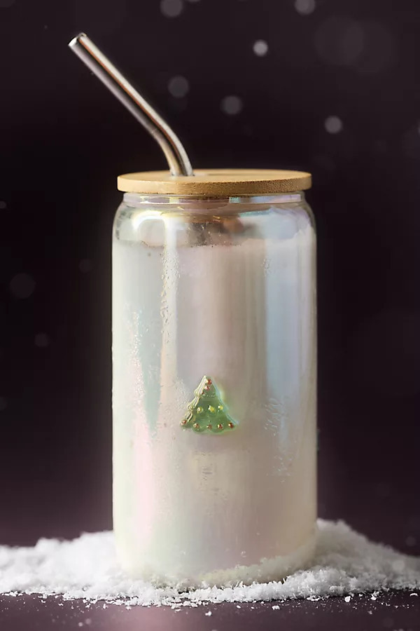 Festive Lustered Icon Juice Glass Tumbler With Lid | Anthropologie (US)