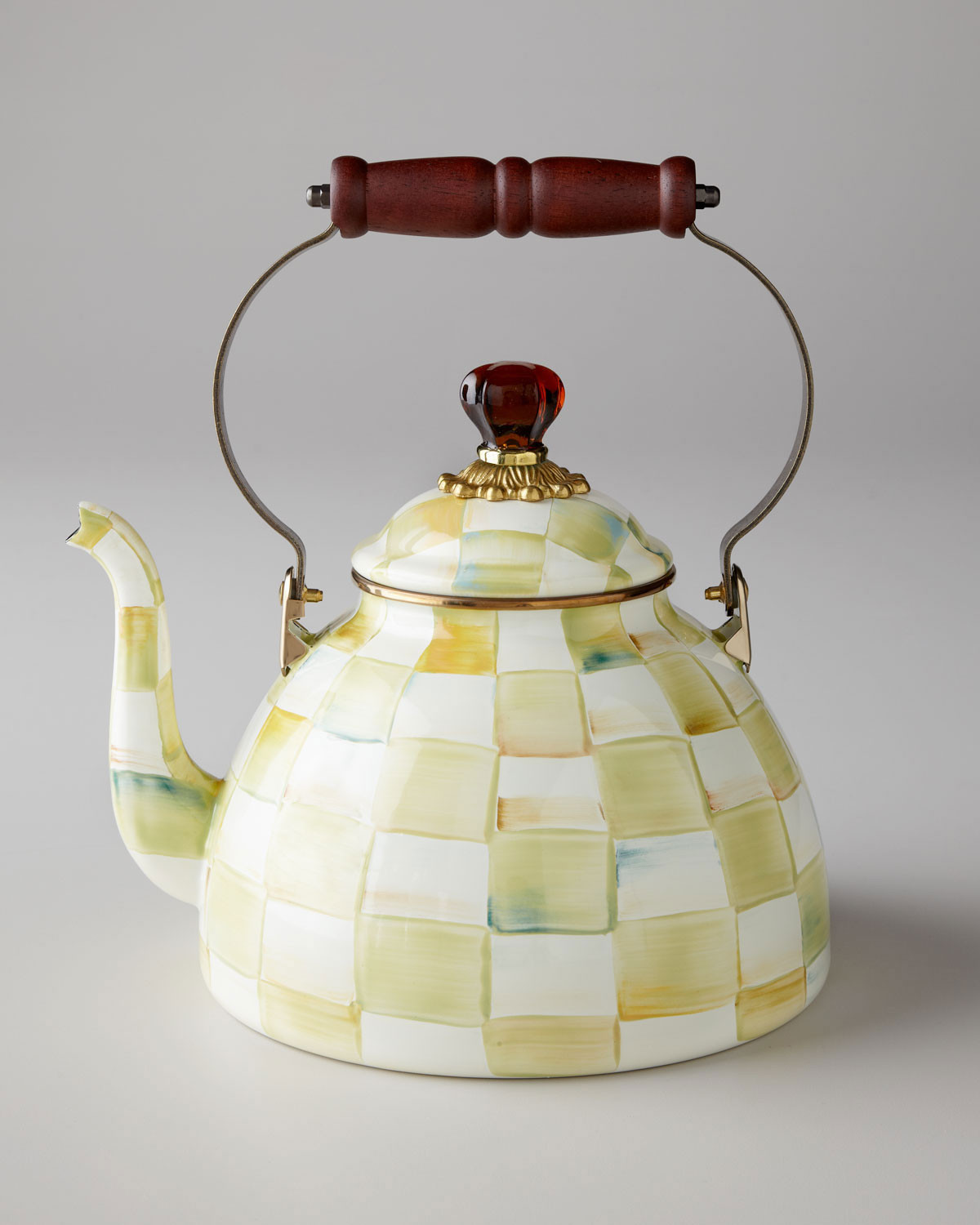Parchment Check 2-Quart Tea Kettle | Neiman Marcus