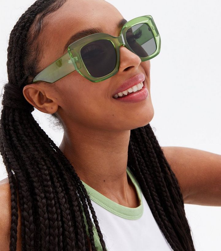 Hangover Disguise Green Rectangle Sunglasses
						
						Add to Saved Items
						Remove from Sa... | New Look (UK)