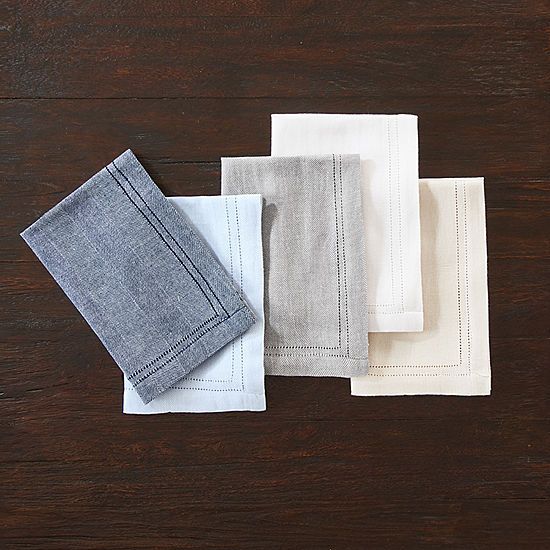 Fieldcrest Luxury Cotton-Linen Herringbone 4-pc. Napkins | JCPenney