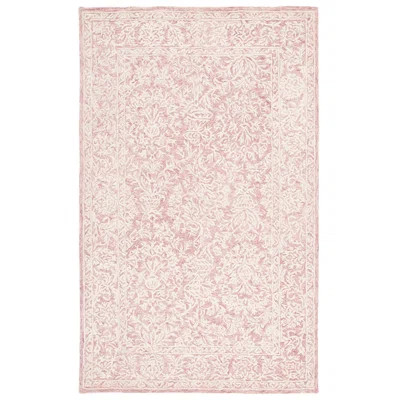 Teasdale Oriental Handmade Tufted Wool Area Rug in Pink/Ivory | Wayfair North America