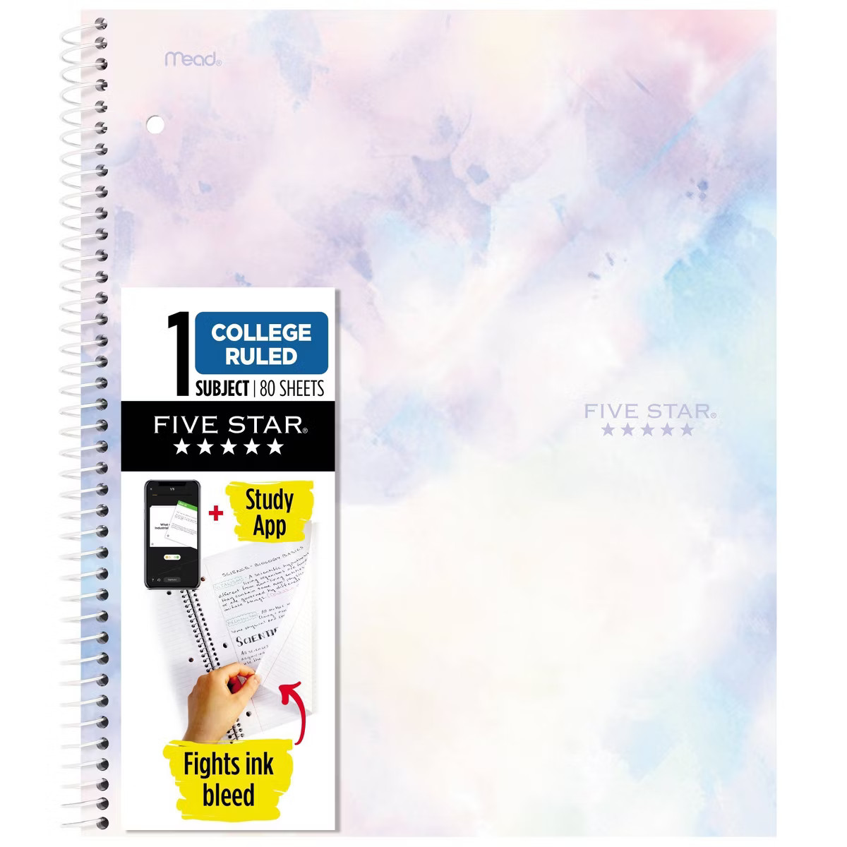 Five Star Fashion 1 Subject 80ct College Ruled Notebook Pastels | Target