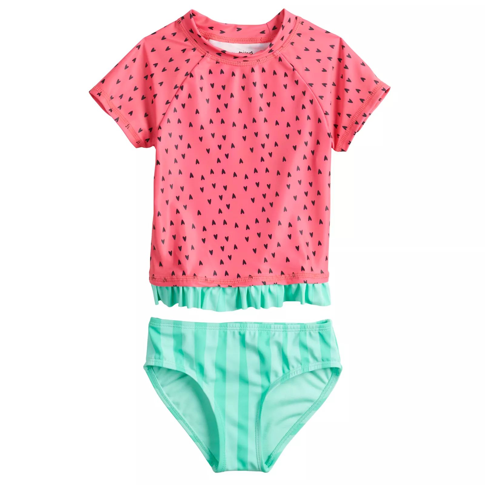 Toddler Girl Jumping Beans Watermelon Rash-Guard & Swim Bottoms Set, Toddler Girl's, Size: 2T, Pink | Kohl's