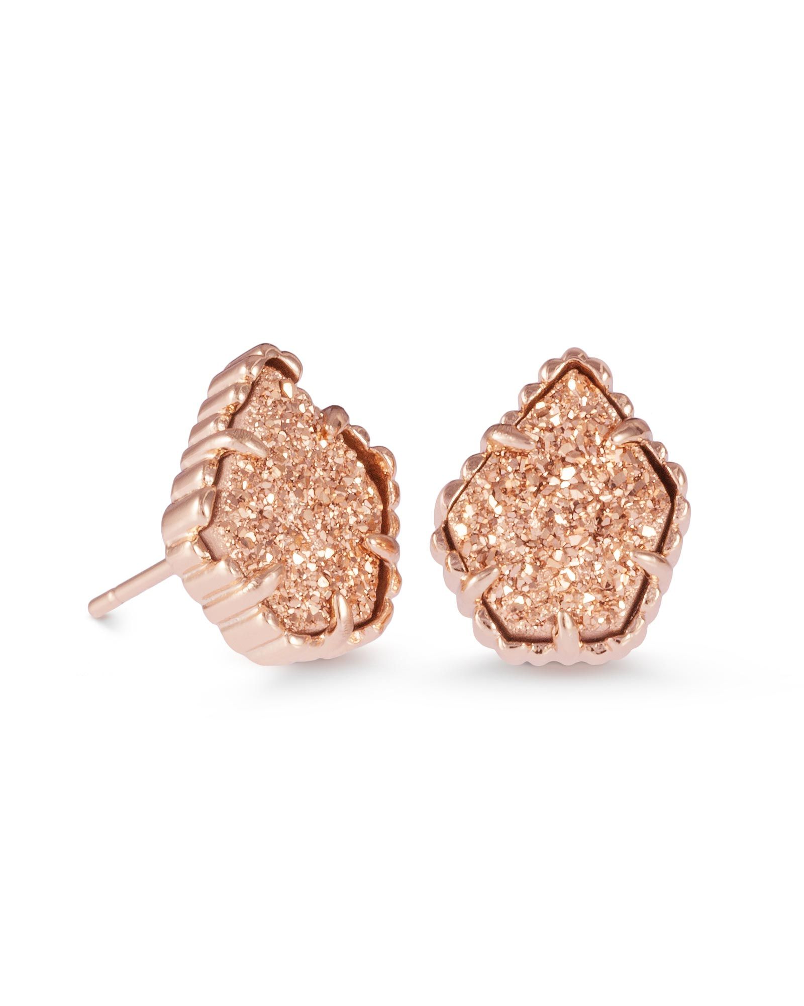 Tessa Stud Earrings in Rose Gold Drusy | Kendra Scott
