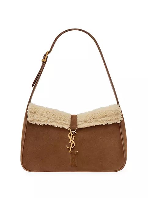 Le 5 à 7 Hobo Bag in Suede and Shearling | Saks Fifth Avenue